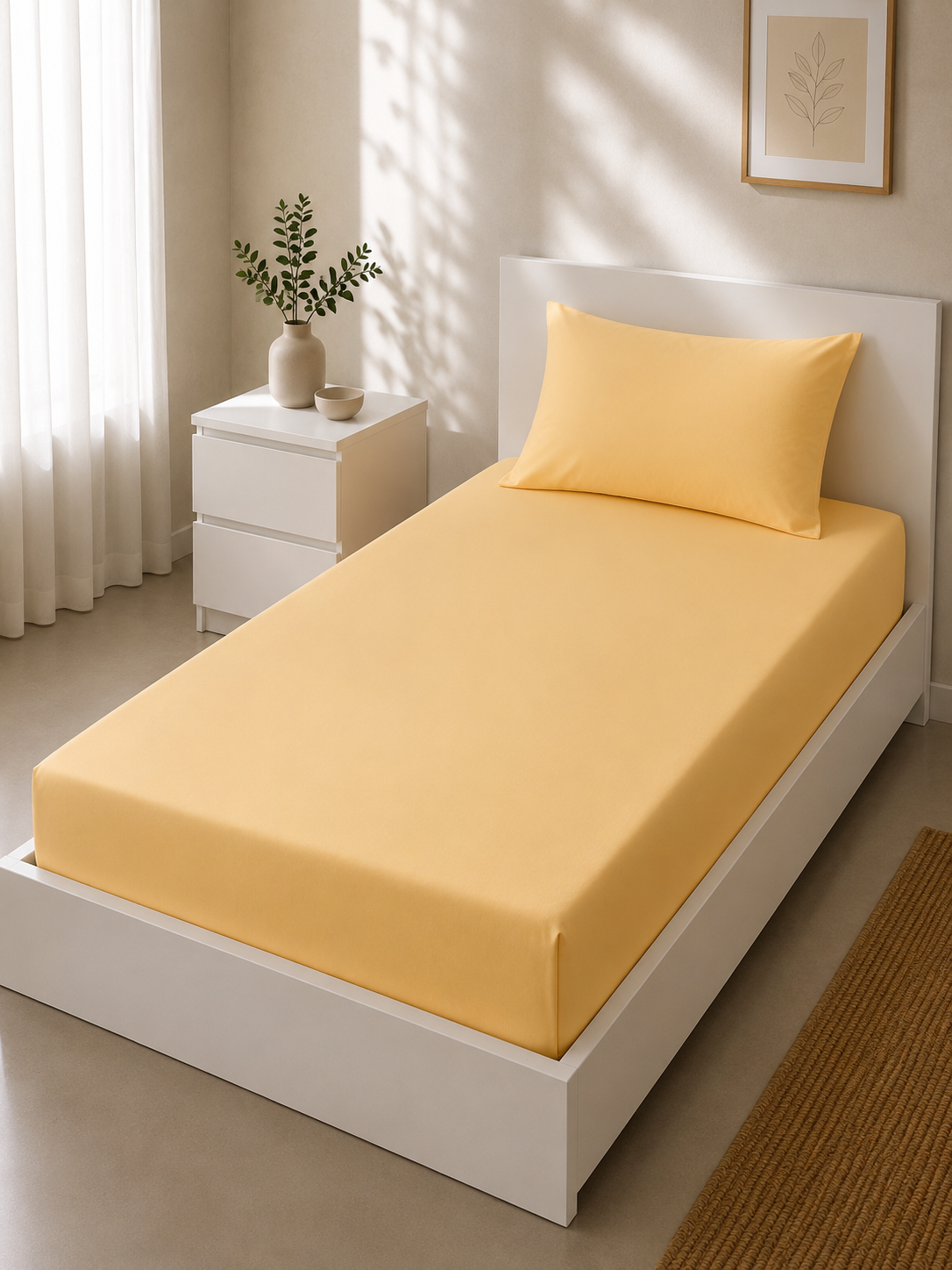 ملحفه یکنفره کشدار با روبالشتی سایز 90×200