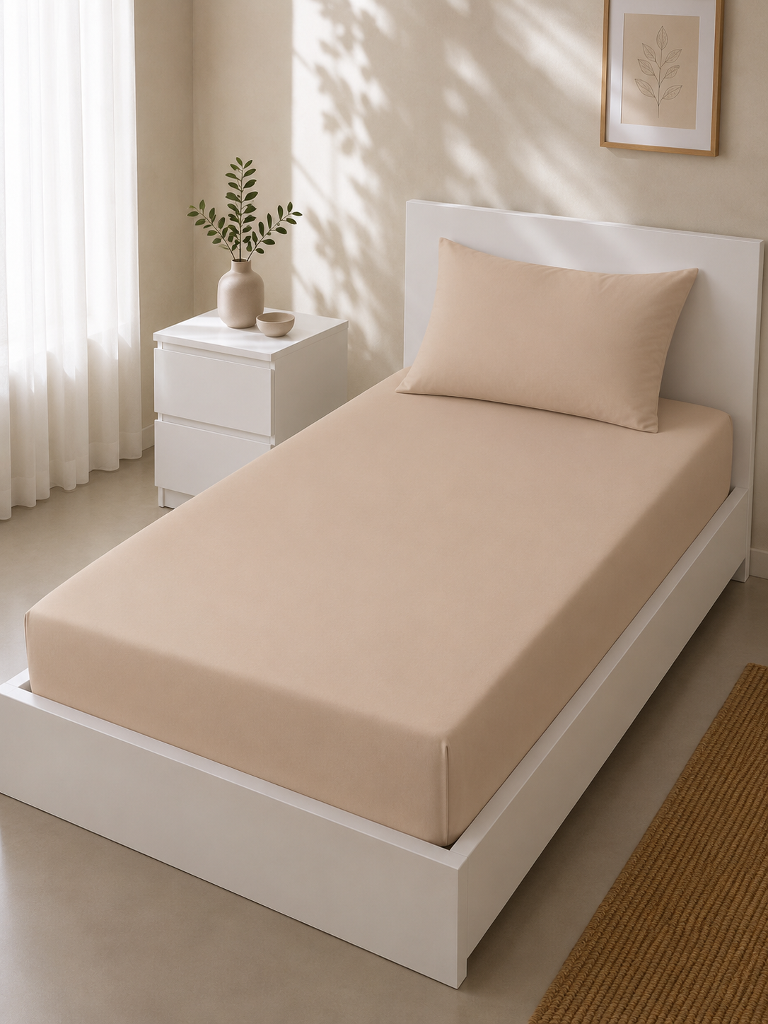 ملحفه یکنفره کشدار با روبالشتی سایز 90×200