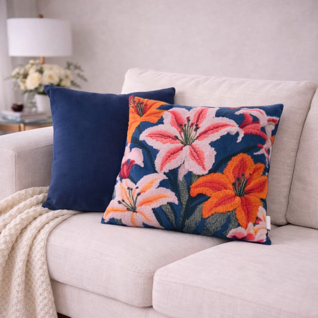 کوسن ترک چاپی جفتی  45×45 بدون الیاف